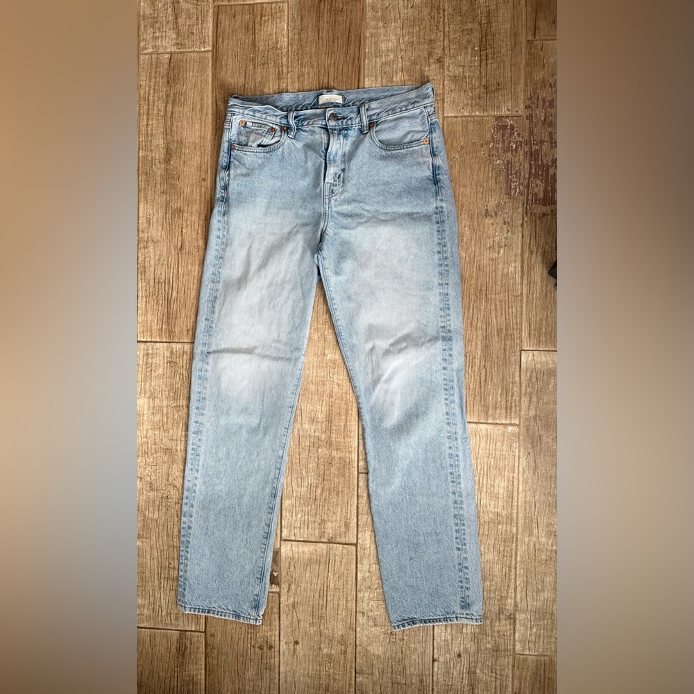 American Eagle AE77 Slouch Jeans Womens 4 Regular Light Wash Blue Organic Cotton